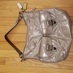 Large Coach Metallic suade Hobo Bag